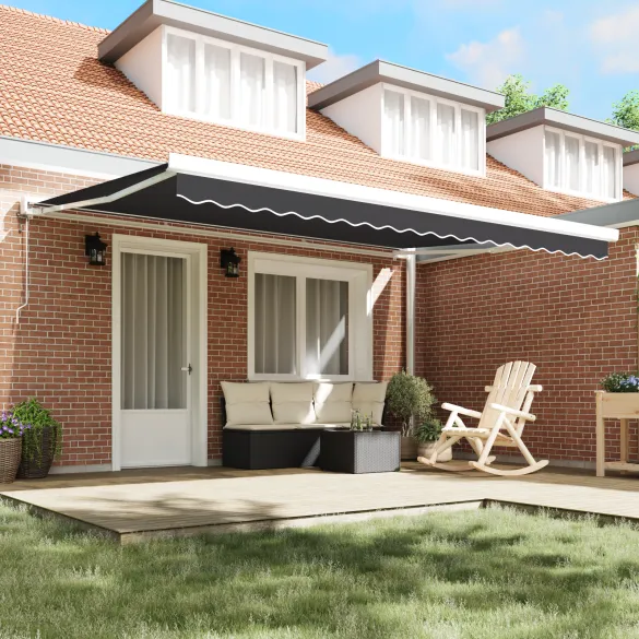 Cort Retractabil Automat Antracit 450x300 cm | VidaXL