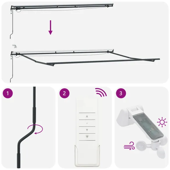 Marchiză Retractabilă Auto cu LED-uri Multicolore 450x300 cm