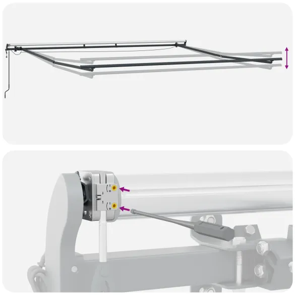 Marchiză Retractabilă Auto cu LED-uri Multicolore 450x300 cm