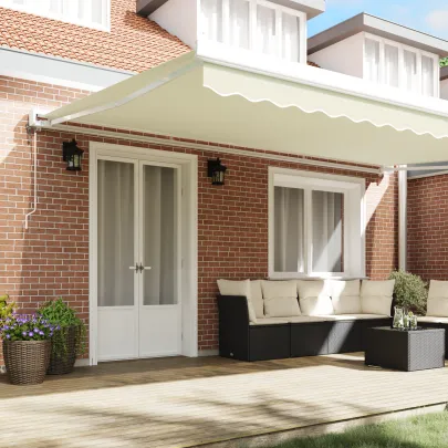 Marchiză Automată Retractabilă Crem 500x300 cm | vidaXL