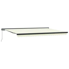Marchiză retractabilă manuală crem 500x300 cm - VidaXL 2