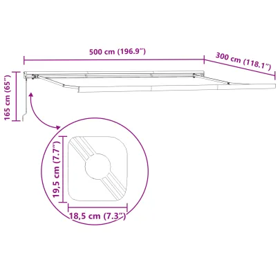 Marchiză Exterior Retractabilă 500x300 cm - Portocaliu Alb