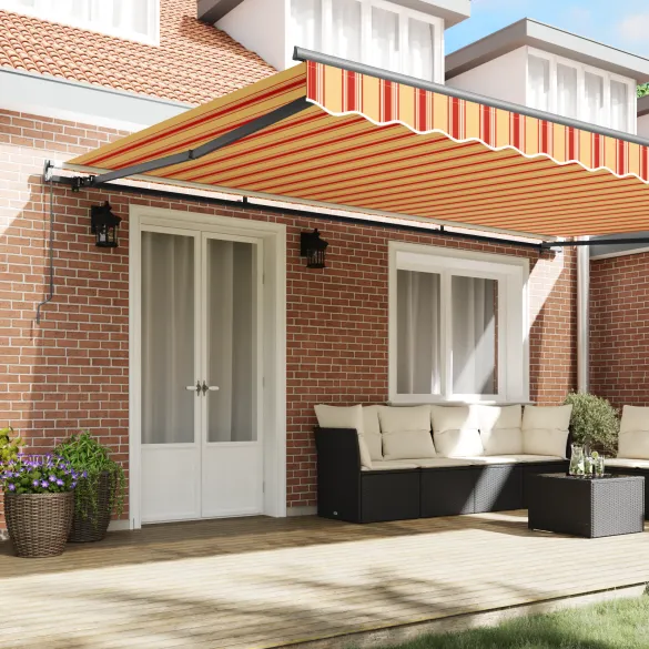 Marchiză Exterior Retractabilă Galben-Portocalie 500x300 cm