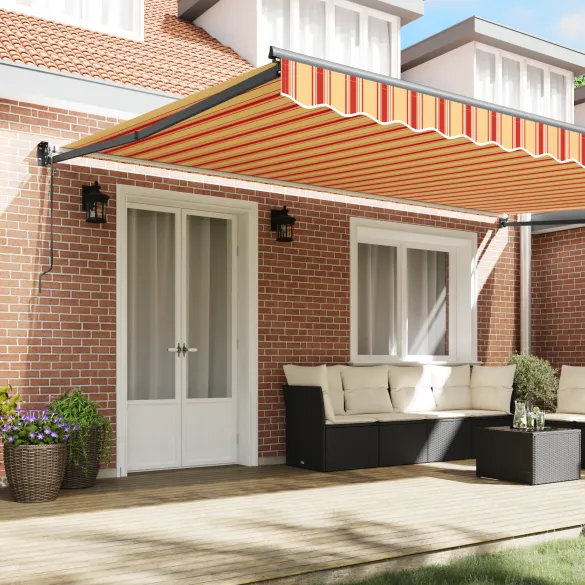 Marchiză Automată Retractabilă 5x3m - Crem/Portocalie | Livrare Gratuită