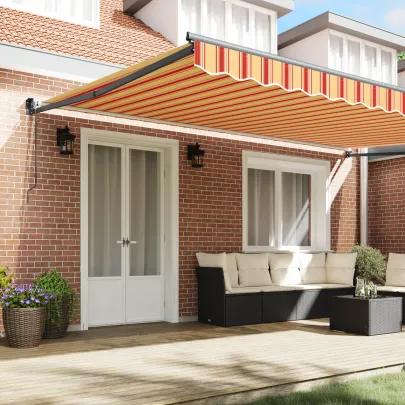 Marchiză Automată Retractabilă 5x3m - Crem/Portocalie | Livrare Gratuită