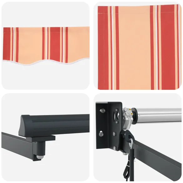 Marchiză Automată Retractabilă 5x3m - Crem/Portocalie | Livrare Gratuită