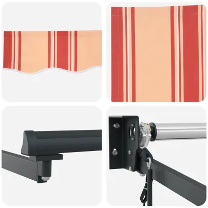 Marchiză Automată Retractabilă 5x3m - Crem/Portocalie | Livrare Gratuită