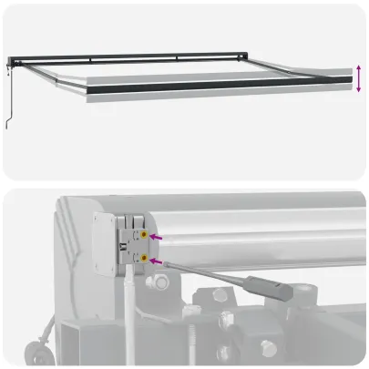 Marchiză Retractabilă Automată 500x300 cm Galben-Portocalie