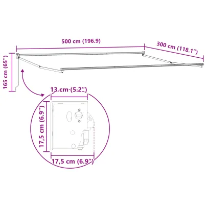 Cortină Retractabilă Manuală 500x300 cm - Umbră și Protecție