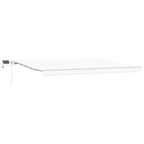 Marchiză Retractabilă Manuală cu LED Alb 500x300 cm 2
