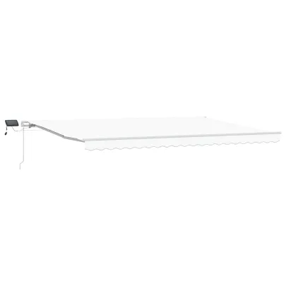 Marchiză Retractabilă Manuală cu LED Alb 500x300 cm
