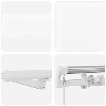 Marchiză Retractabilă Manuală cu LED Alb 500x300 cm