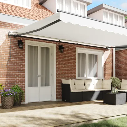 Marchiză Automată Albă 500x300 cm - Acoperiș Exterior