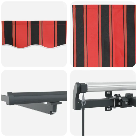 Marchiză Exterior cu LED, Retractabilă Manual | 500x350 cm