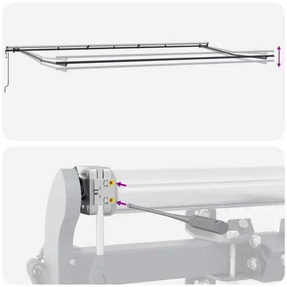 Marchiză automată retractabilă 6x3 m galben-portocalie