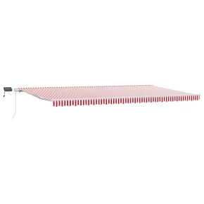 Marchiză Retractabilă cu LED 600x300cm - Dungi Roșii-Albe 2