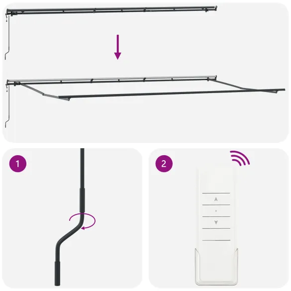 Marchiză Retractabilă Automată 600x300 cm - Dungi Roșii-Albe