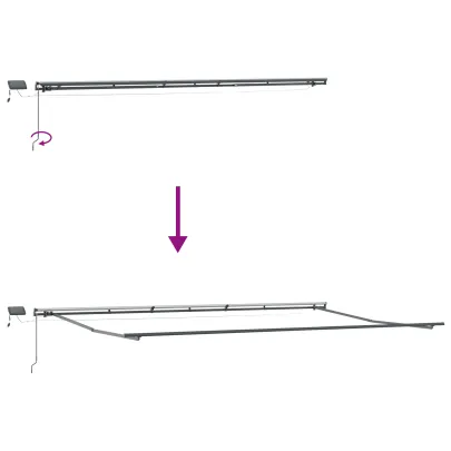 Umbrelă Manuală LED Retractabilă 600x300 cm | Livrare Gratuită