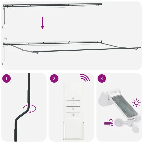 Marchiză Retractabilă Automată cu LED 600x300 cm | vidaXL