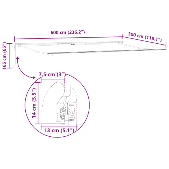 Marcheta Automată Exterior 600x300 cm - UMBRĂ PERFECTĂ