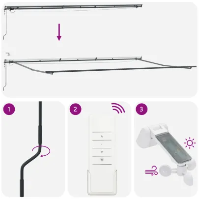 Marchiză Automată cu LED Multicolore 600x300 cm | VidaXL