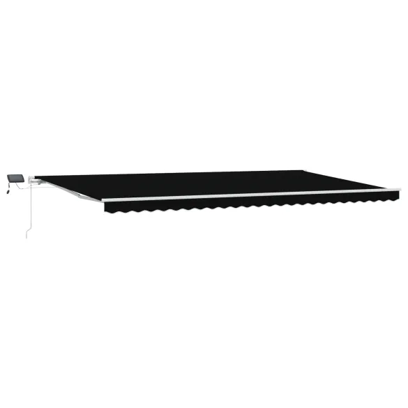 Marchiză retractabilă cu LED 6x3m Negru - VidaXL