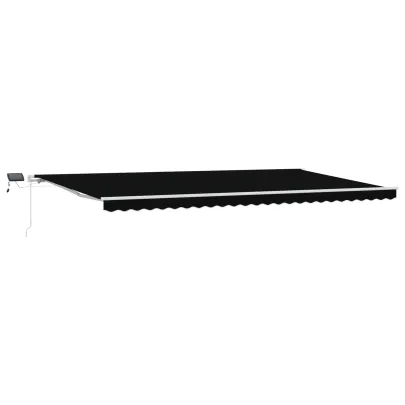 Marchiză retractabilă cu LED 6x3m Negru - VidaXL
