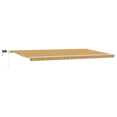 Marchiză LED retractabilă manuală 600x350 cm - Galben