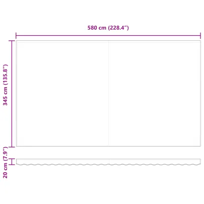 Marchiză LED retractabilă manuală 600x350 cm - Galben