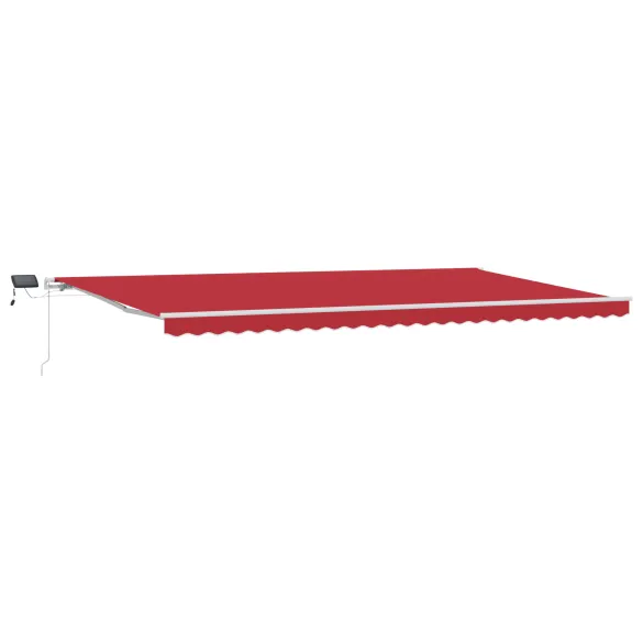 Marchiză Manuală Retractabilă cu LED Roșie 600x350 cm