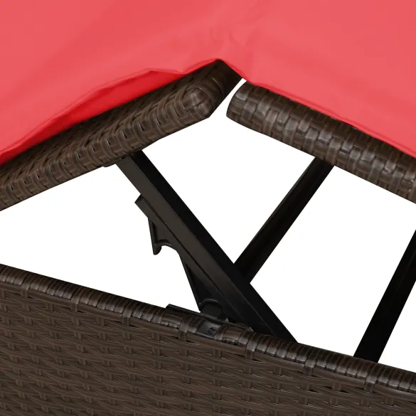 Șezlong Dublu Ratan Natural - Set 2 Bucăți - Livrare Gratuită