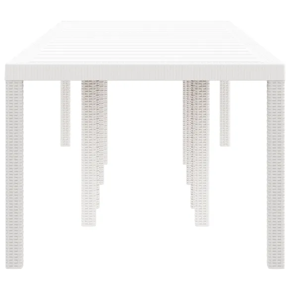 Masă Grădină Albă Poly Rattan 300x100 cm | Livrare Gratuită
