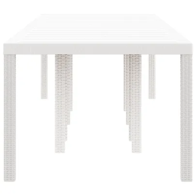 Masă Grădină Albă Poly Rattan 300x100 cm | Livrare Gratuită