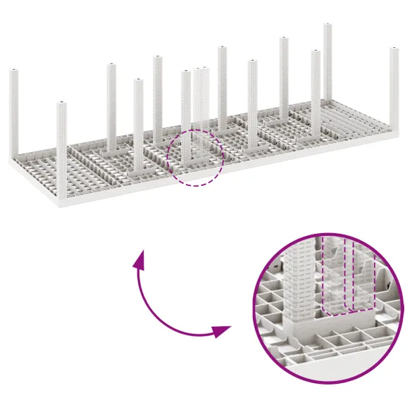 Masă Grădină Albă Poly Rattan 300x100 cm | Livrare Gratuită