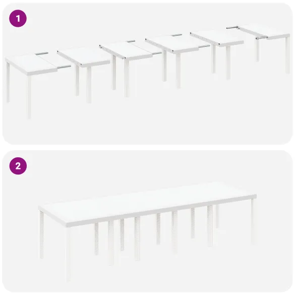 Masă Grădină Albă Poly Rattan 300x100 cm | Livrare Gratuită