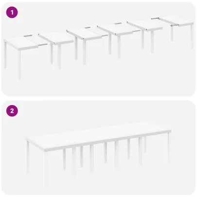 Masă Grădină Albă Poly Rattan 300x100 cm | Livrare Gratuită