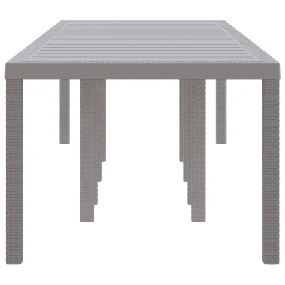 Masă Grădină Extensibilă Poly Rattan Gri | Livrare Gratuită