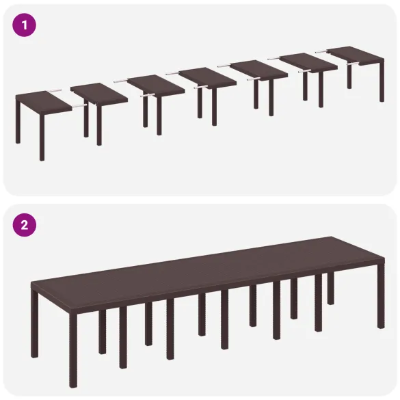 Masă Grădină Extensibilă 8 Persoane - Poli Ratan Maro