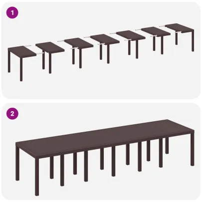 Masă Grădină Extensibilă 8 Persoane - Poli Ratan Maro