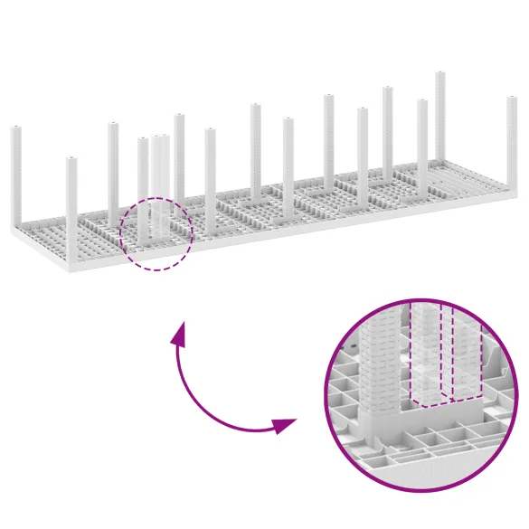 Masă Grădină Albă Poly Rattan Extensibilă 8 Persoane