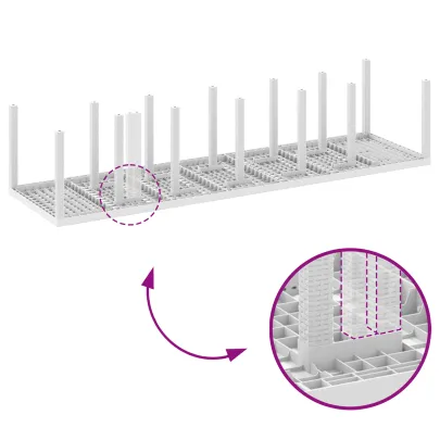 Masă Grădină Albă Poly Rattan Extensibilă 8 Persoane