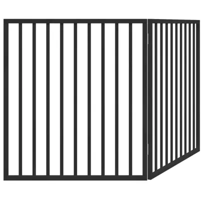 Poartă Pliabilă pentru Câini - Negru, 160 cm, Lemn de Plop