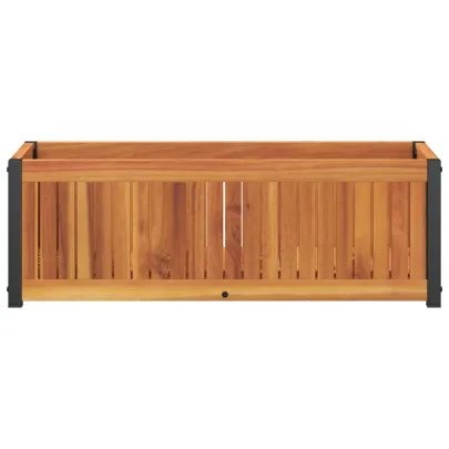 Jardinieră Grădină Lemn Acacia și Oțel - 80x30x27,5 cm