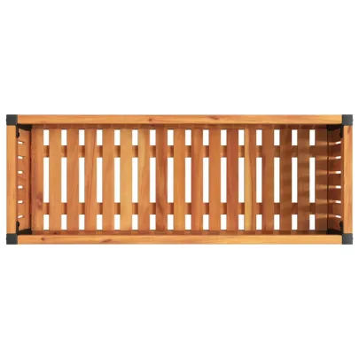 Jardinieră Grădină Lemn Acacia și Oțel - 80x30x27,5 cm