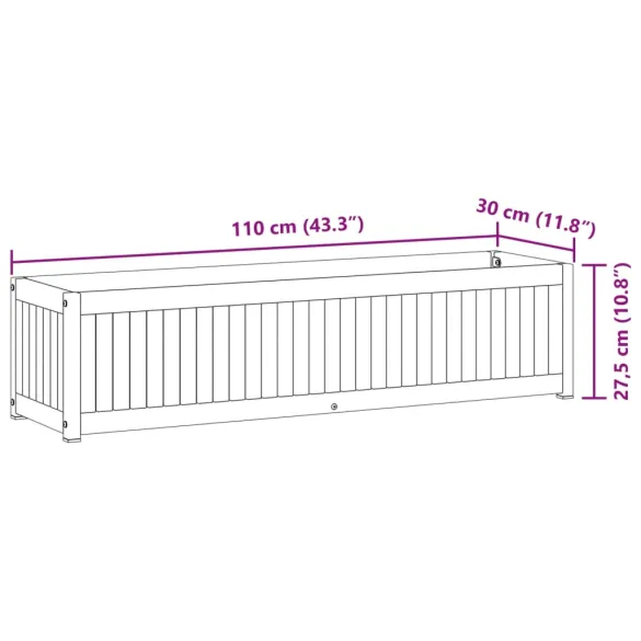 Jardinieră Grădină Lemn Acacia - Oțel | Livrare Gratuită