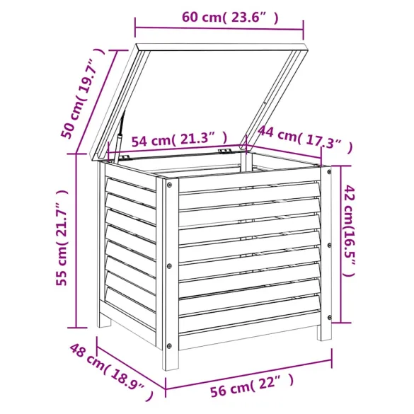 Ladă Depozitare Grădină - Lemn Eucalipt Masiv | Livrare Gratuită