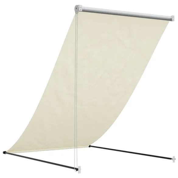 Copertină retractabilă crem 150x150 cm - Țesătură și oțel