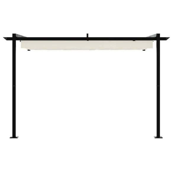 Foișor montat pe perete Crem 3x3m Oțel - Livrare gratuită