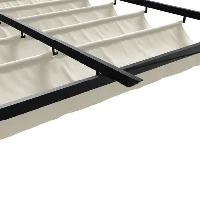 Foișor montat pe perete Crem 3x3m Oțel - Livrare gratuită