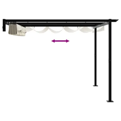 Foișor montat pe perete Crem 3x3m Oțel - Livrare gratuită